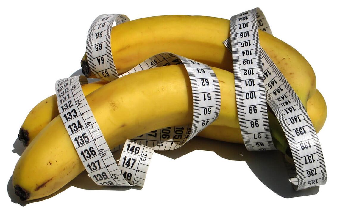 Povećani penis - centimetar na bananama